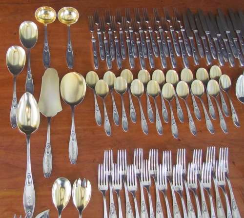 800 SOLID SILVER CUTLERY SERVICE GERMANY KARL KALTENBACH 193pc 1845-1924 9,484kg`s  VALUE +-R148000!