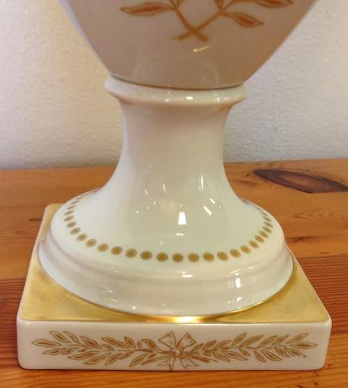 VASE URN HUTSCHENREUTHER GERMANY AMPHORA LARGE 395mm high GILT HANDLES HARP FLUTE MUSIC