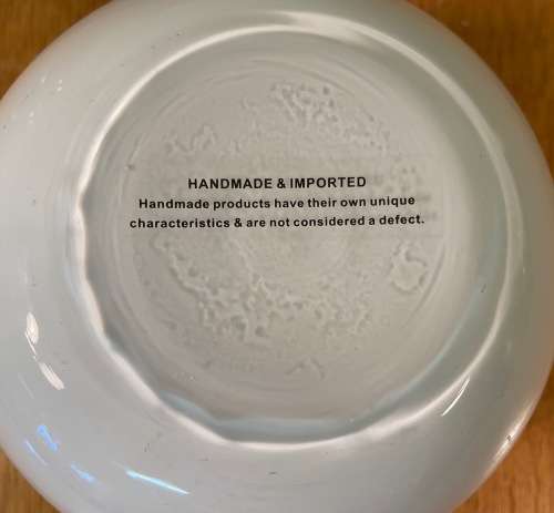 WHITE GLASS  SMALL ROUND BOWL - VASE - HANDMADE - IMPORTED.