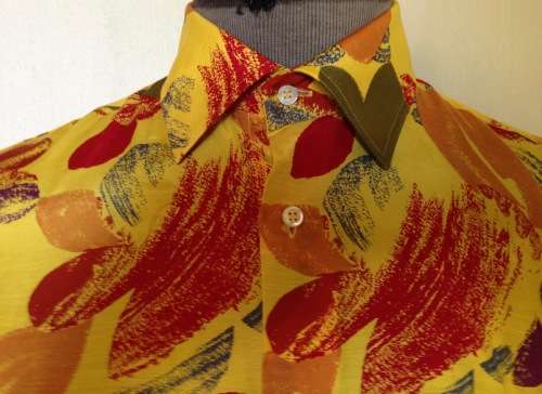 SILK SHIRT 100% PURE IMPORTED ITALIAN DESIGN LONG SLEEVE COLLARED UNBELIEVABLE BLEND of COLOURS!