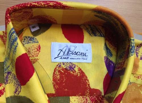 SILK SHIRT 100% PURE IMPORTED ITALIAN DESIGN LONG SLEEVE COLLARED UNBELIEVABLE BLEND of COLOURS!