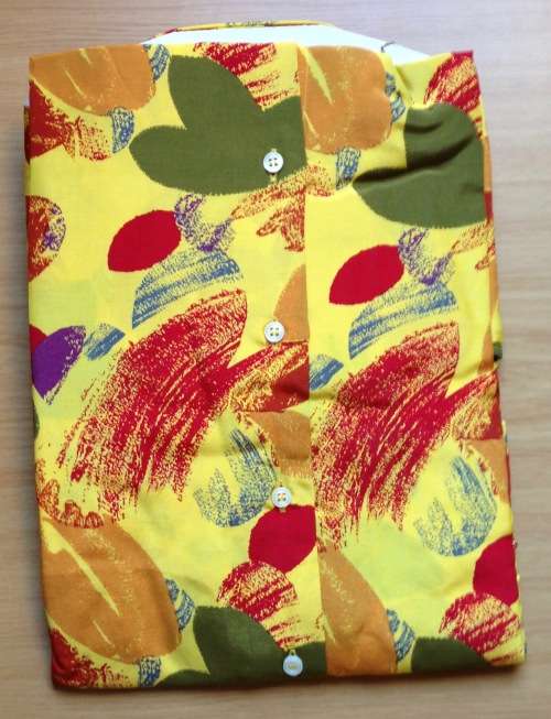 SILK SHIRT 100% PURE IMPORTED ITALIAN DESIGN LONG SLEEVE COLLARED UNBELIEVABLE BLEND of COLOURS!