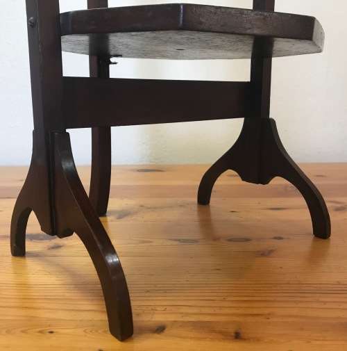 EDWARDIAN 3-TIER MAHOGANY INLAID FOLDING CAKE STAND ANTIQUE TEA c1910 ELEGANT!!!