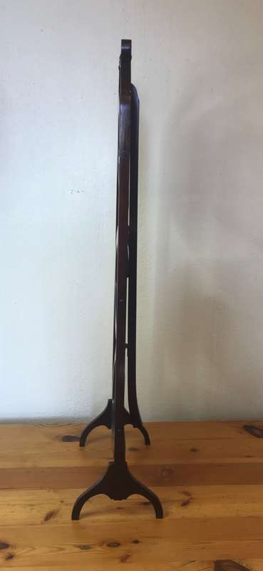 EDWARDIAN 3-TIER MAHOGANY INLAID FOLDING CAKE STAND ANTIQUE TEA c1910 ELEGANT!!!