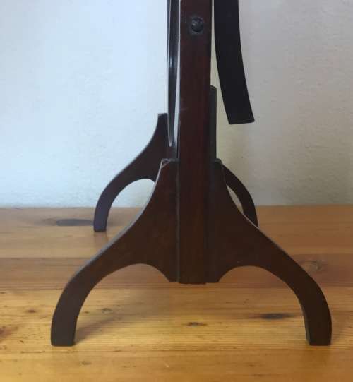 EDWARDIAN 3-TIER MAHOGANY INLAID FOLDING CAKE STAND ANTIQUE TEA c1910 ELEGANT!!!