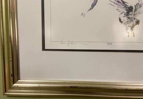 Limited Edition Print by South African Artist Pam Guhrs - Bateleur Eagles Aerial Acrobat