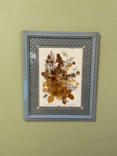 PRESSED DRIED FLOWER ARTWORK `COUNTRY FLOWERS` YVONNE LINDSAY BIGGIE BEST STYLE FRAME! STUNNING!!!