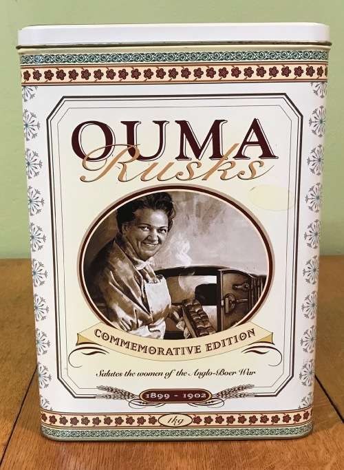 OUMA RUSKS TIN 1Kg `COMMEMORATIVE EDITION` Salutes the women of the Anglo-Boer War 1899 - 1902.