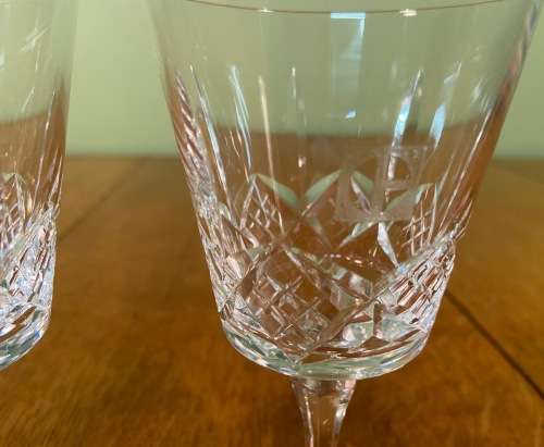 CRYSTAL WINE GLASSES x 2 WHITE Branded.