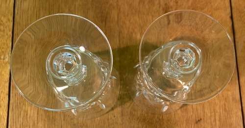 CRYSTAL WINE GLASSES x 2 WHITE Branded.