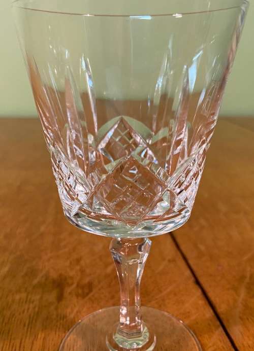 CRYSTAL WINE GLASSES x 2 WHITE Branded.