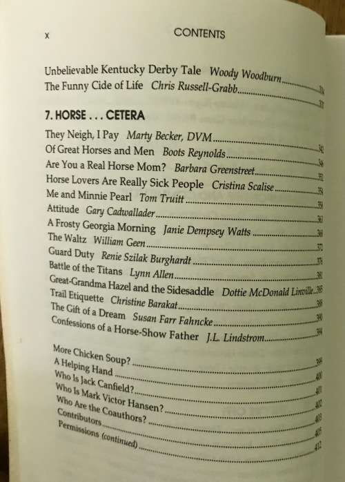CHICKEN SOUP for the HORSE LOVER`S SOUL 2004 JACK CANFIELD MARK VICTOR HANSEN MARTY BECKER