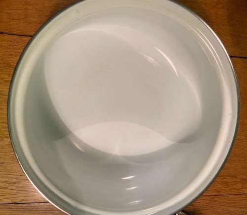 ENAMEL ENAMELLED GREEN POTS & PAN - 7 piece - SET of 4 with 3 LIDS - BELLISSMO by EMO - STUNNING