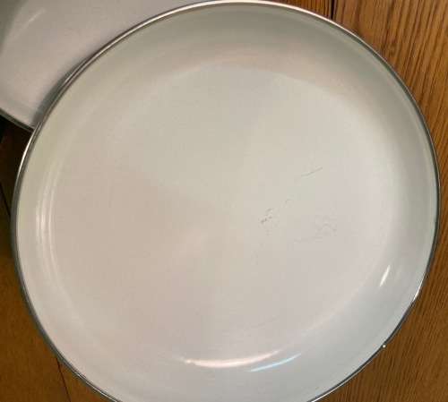 ENAMEL ENAMELLED GREEN POTS & PAN - 7 piece - SET of 4 with 3 LIDS - BELLISSMO by EMO - STUNNING
