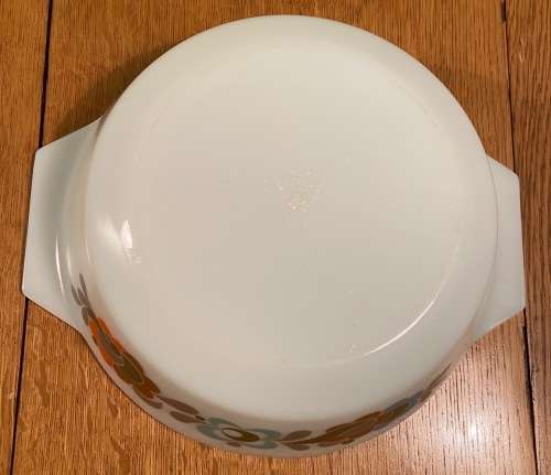 PYREX COOKWARE DISH / BOWL ABSTRACT PATTERN 1969 ENGLAND JAJ - JAMES A. JOBLING CASSEROLE BAKING.
