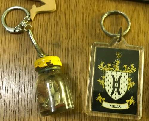 KEYRINGS x 7 - MIXED KEY RINGS AS SEEN - GUIDE DOGS - BOTTLE - MILLS - MONTU BUSCH GARDENS