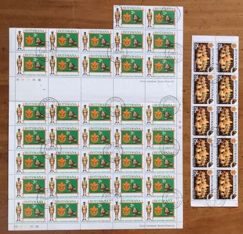 BOTSWANA 22nd WORLD SCOUTING CONFERENCE 1969 - CTO - Blocks - Control Blocks - part sheet.