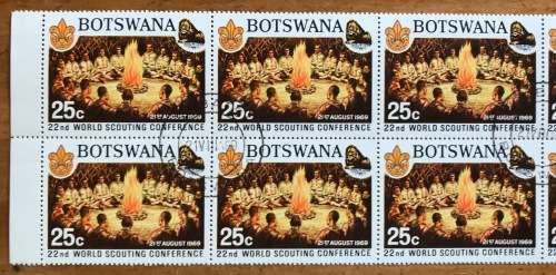 BOTSWANA 22nd WORLD SCOUTING CONFERENCE 1969 - CTO - Blocks - Control Blocks - part sheet.