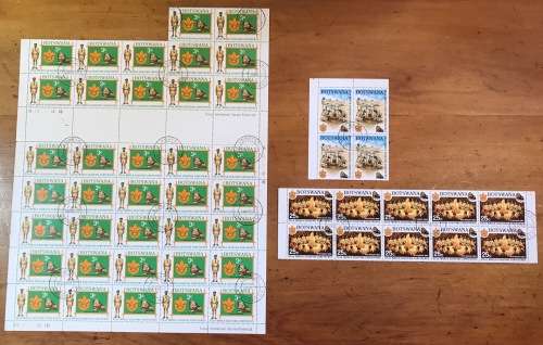 BOTSWANA 22nd WORLD SCOUTING CONFERENCE 1969 - CTO - Blocks - Control Blocks - part sheet.