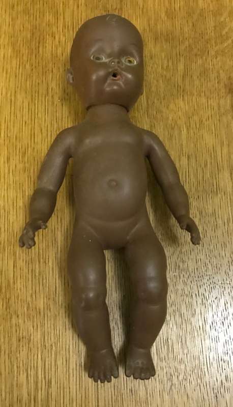 VINTAGE BLACK PLASTIC DOLL!!