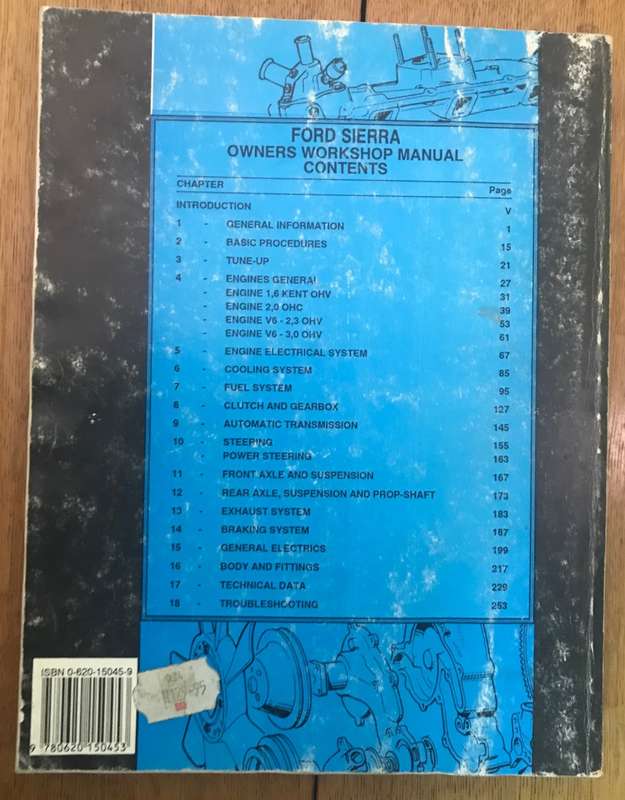 FORD SIERRA OWNERS WORKSHOP MANUAL 1983-89  TECHNIBOOKS Publishing Sedan & Station Wagons