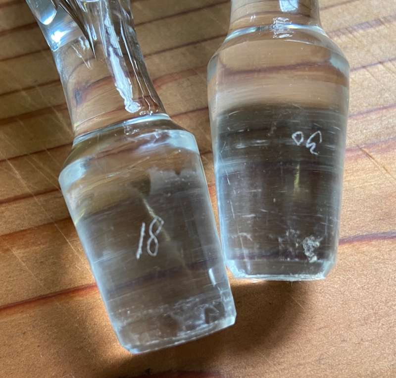 CRYSTAL DECANTERS x 2  PAIR  IDENTICAL with STOPPERS WHISKY BRANDY PORT LIQUEUER