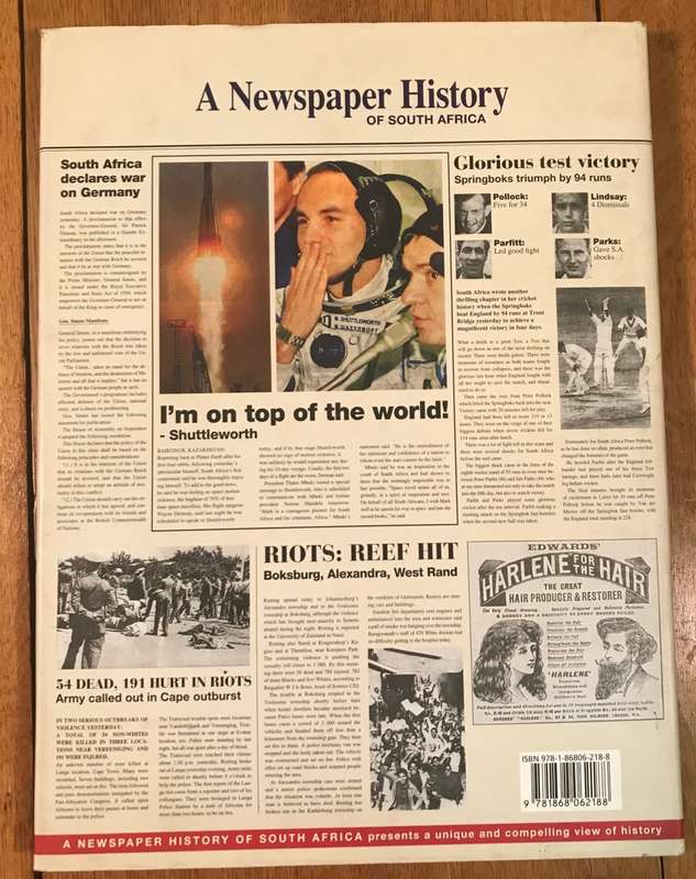 A Newspaper History of SOUTH AFRICA new edition - JOHN CAMERON-DOW - 2007 1st Ed. CHARLIZE THERON!!