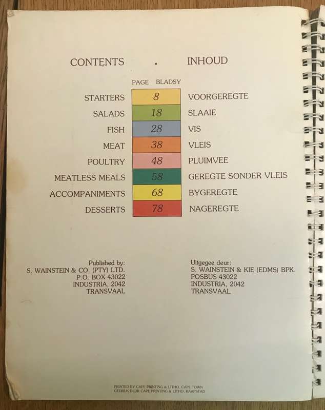 TASTIC COOK BOOK - KOOKBOEK - Published by WAINSTEIN & CO. - TRANSVAAL - CARD COVER.