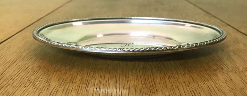 MAPPIN & WEBB small PLATTER - EPNS ELECTRO-PLATED NICKEL SILVER - Made in England. Monogrammed.