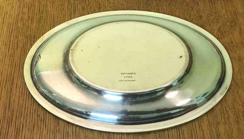 MAPPIN & WEBB small PLATTER - EPNS ELECTRO-PLATED NICKEL SILVER - Made in England. Monogrammed.