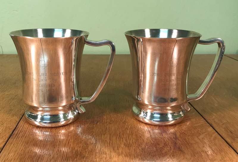 SILVER PLATED COPPER A1 BEER MUGS x 2, presented by LIONS CLUB NORTON, STUNNING QUALITY!!!