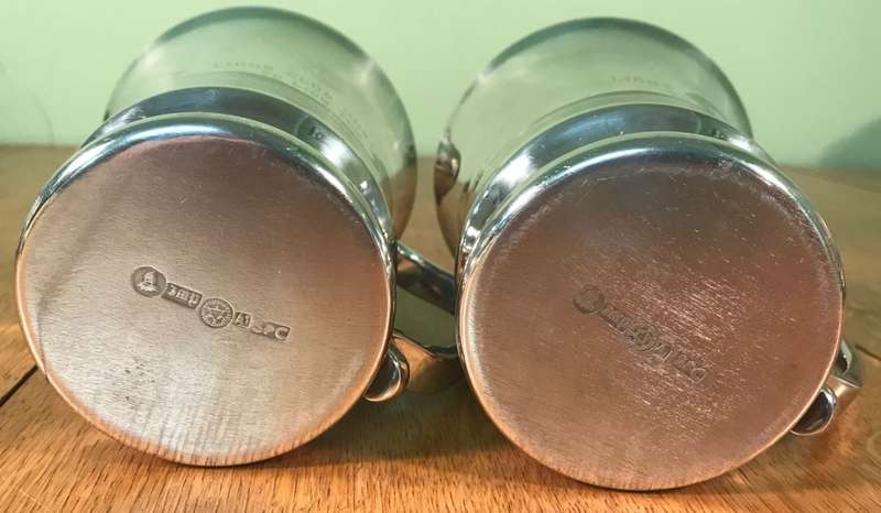 SILVER PLATED COPPER A1 BEER MUGS x 2, presented by LIONS CLUB NORTON, STUNNING QUALITY!!!