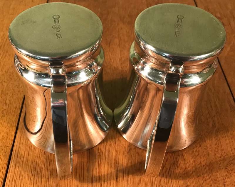 SILVER PLATED COPPER A1 BEER MUGS x 2, presented by LIONS CLUB NORTON, STUNNING QUALITY!!!