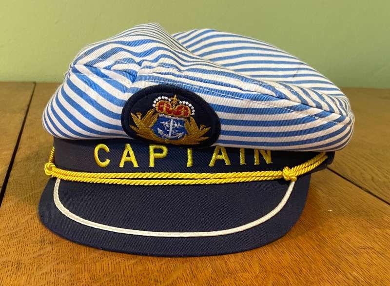 CAPTAIN PEAK CAP  - Striped - Brand new.