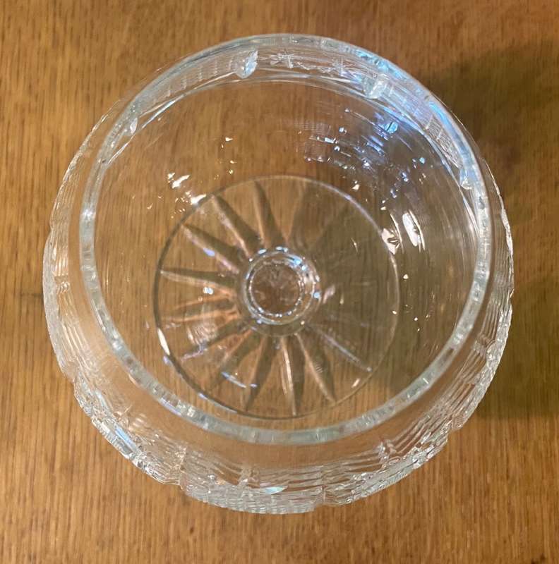 CRYSTAL BRANDY BALLOON GLASSES / SNIFTERS x 6 - PATTERNED - MAGNIFICENT - VERY HEAVY & STUNNING!!!!