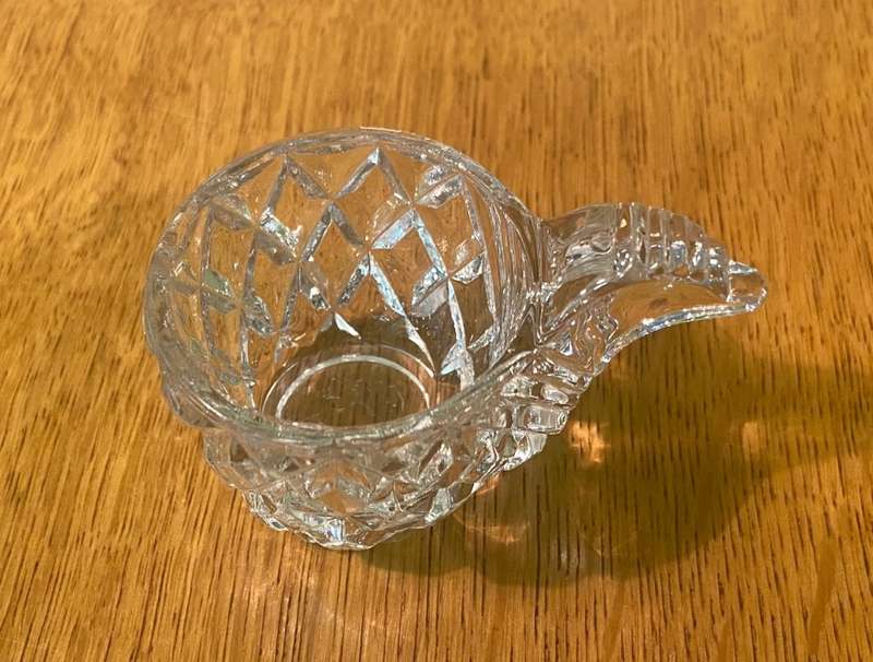 SMALL GLASS BOWL with a bird head Handle!!! Stunning!!
