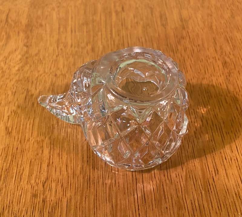 SMALL GLASS BOWL with a bird head Handle!!! Stunning!!