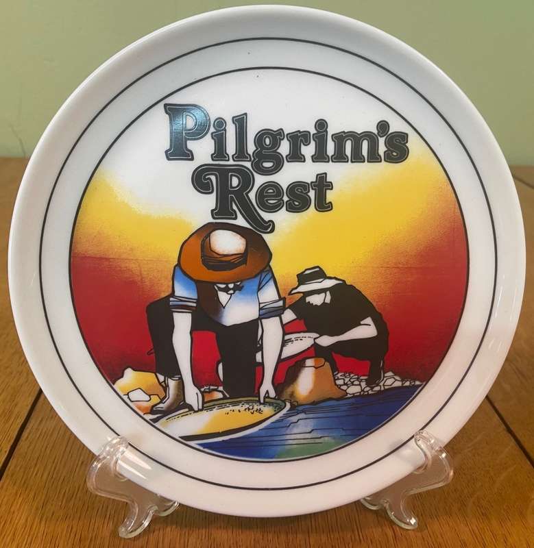 PILGRIMS REST PORCELAN PLATE - CONSTANTIA Fine China - RSA - SABS - SOUVENIR - GOLD PANNING - TVL.