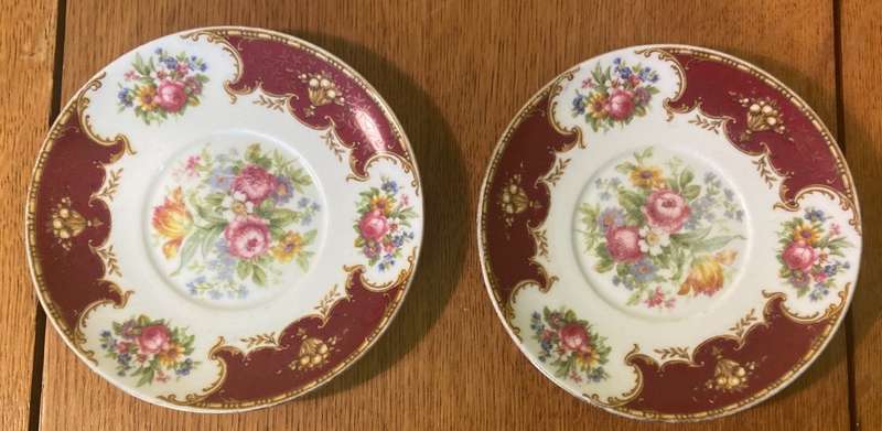 SHELLEY - 2 x SAUCERS - 13401 - DUCHESS PATTERN - DEMITASSE - COFFEE.