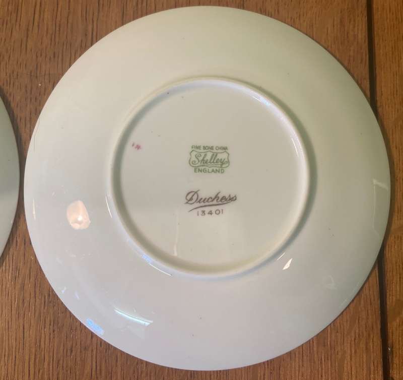 SHELLEY - 2 x SAUCERS - 13401 - DUCHESS PATTERN - DEMITASSE - COFFEE.