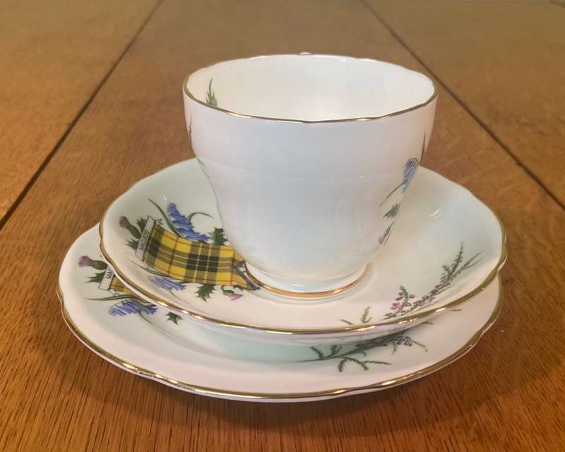 ADDERLEY TEA TRIO x 1 - ENGLAND - 4549 - SCOTTISH MACLEOD CLAN - TARTAN - SCOTLAND - LAVENDER