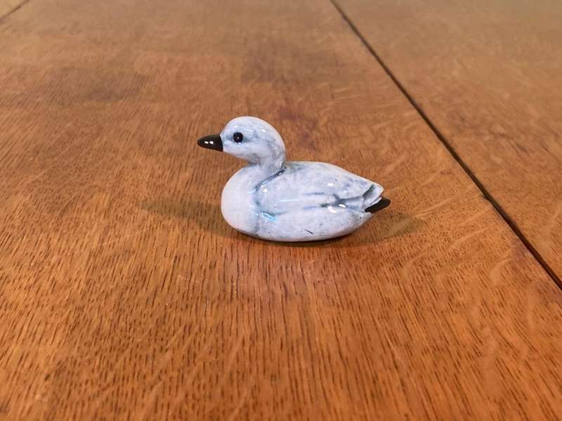 DUCK - PORCELAIN - SMALL - BLUE & WHITE - STUNNING ORNAMENT - PRINTERS TRAY.