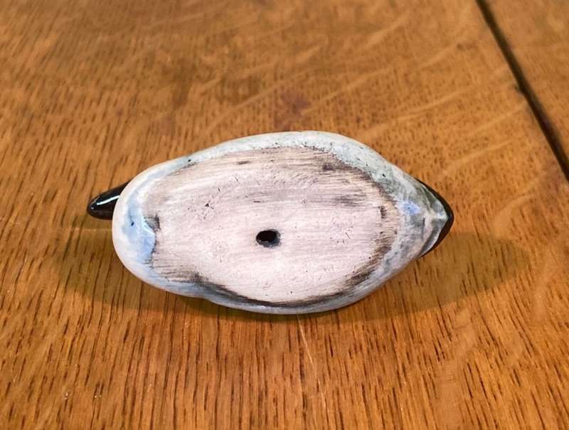 DUCK - PORCELAIN - SMALL - BLUE & WHITE - STUNNING ORNAMENT - PRINTERS TRAY.