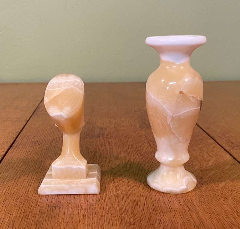 ALABASTER BUD VASE & NEFERTITI BUST - STUNNING!!!
