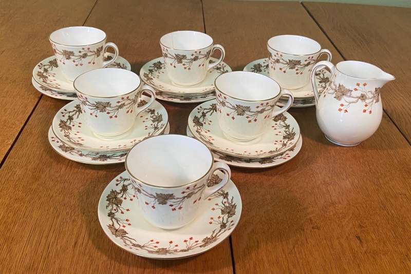Wedgwood Autumn Coffee Set 18 Piece Trios Demitasse Expresso