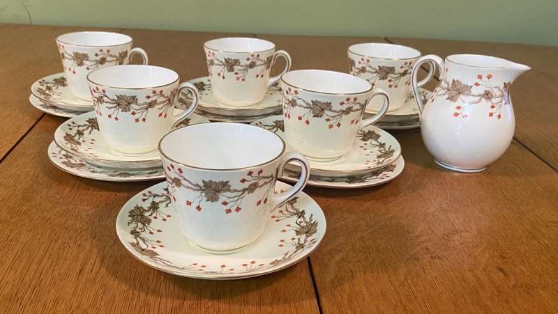 Wedgwood Autumn Coffee Set 18 Piece Trios Demitasse Expresso