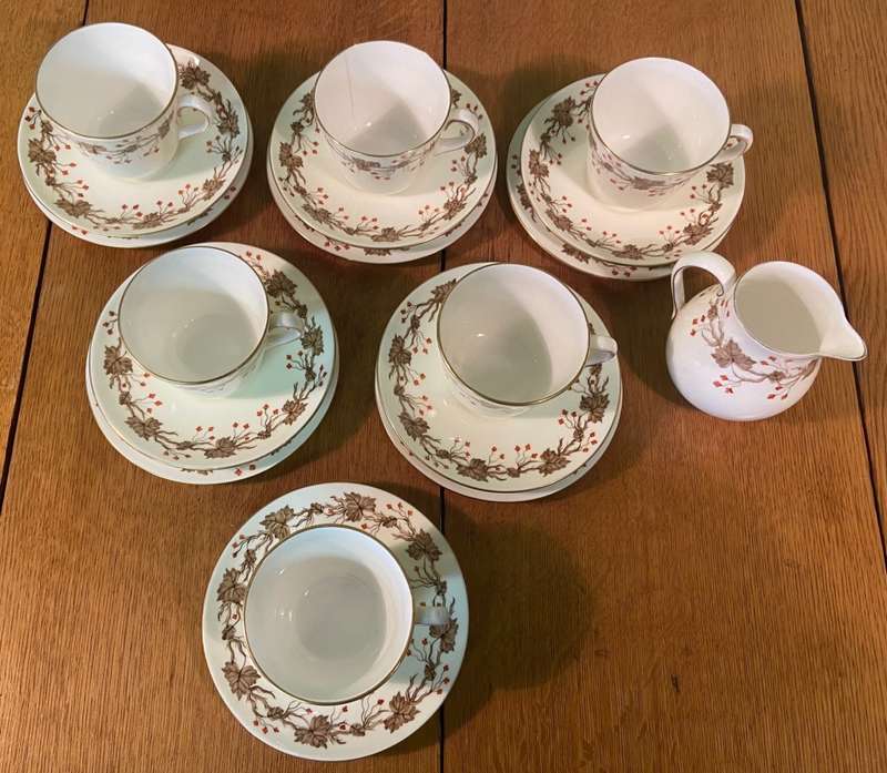 Wedgwood Autumn Coffee Set 18 Piece Trios Demitasse Expresso