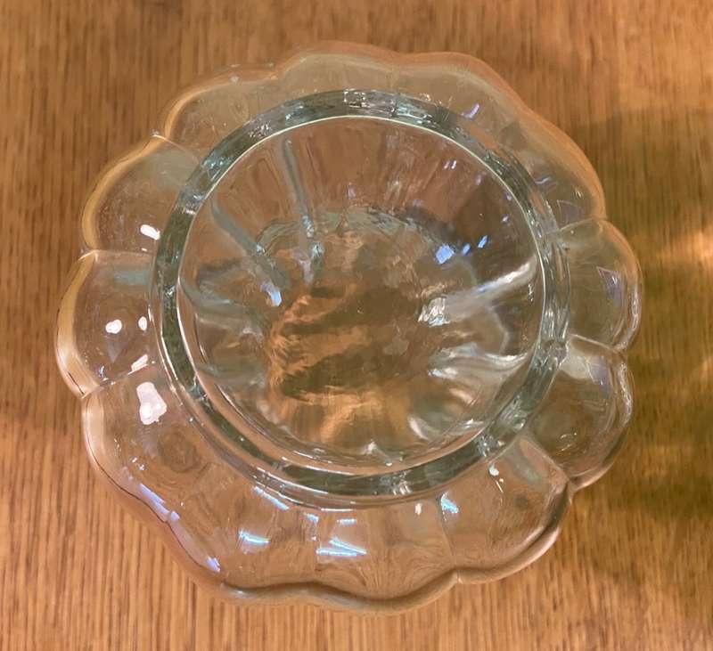 GLASS STORAGE JAR with LID - NICE SHAPE !!! GOOD CONDITION.