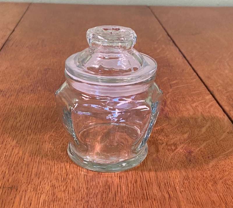 GLASS STORAGE JAR with LID - GOOD CONDITION.