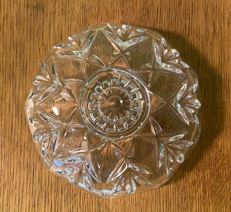 GLASS  BOWL SINGLE CANDLE HOLDER - STUNNING!!!